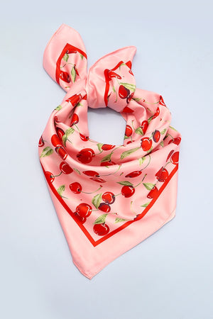 Cherry Print Silky Scarf