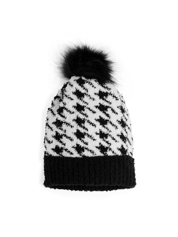 Brown Cable Knit Pom Hat