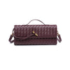 Ada Top Handle Woven East West Clutch Crossbody in Wine by Urban Expressions