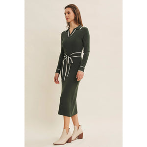 Emmy Bodycon Maxi Dress With Belt in Emerald Green