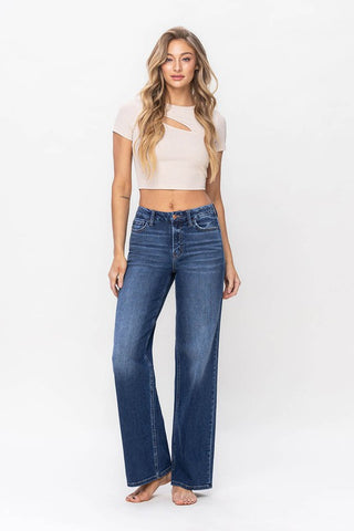 High Rise Loose Straight Jeans by Risen
