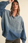 Victoria Button Down Denim Shirt by Miou Muse