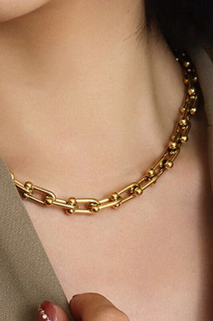 U Link Chain Neckless in Gold or Silver