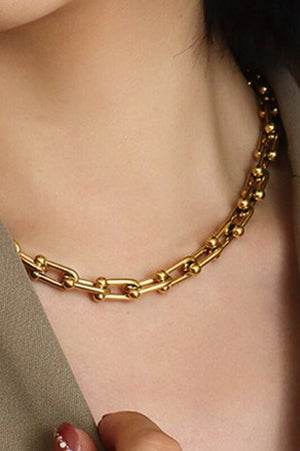 U Link Chain Necklace in Gold or Silver