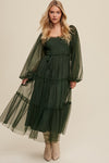 Tami Ruffle Detailed Stretch Denim Dress in Sizes S-3XL in Black