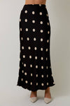 Polka Dot Satin Midi Skirt