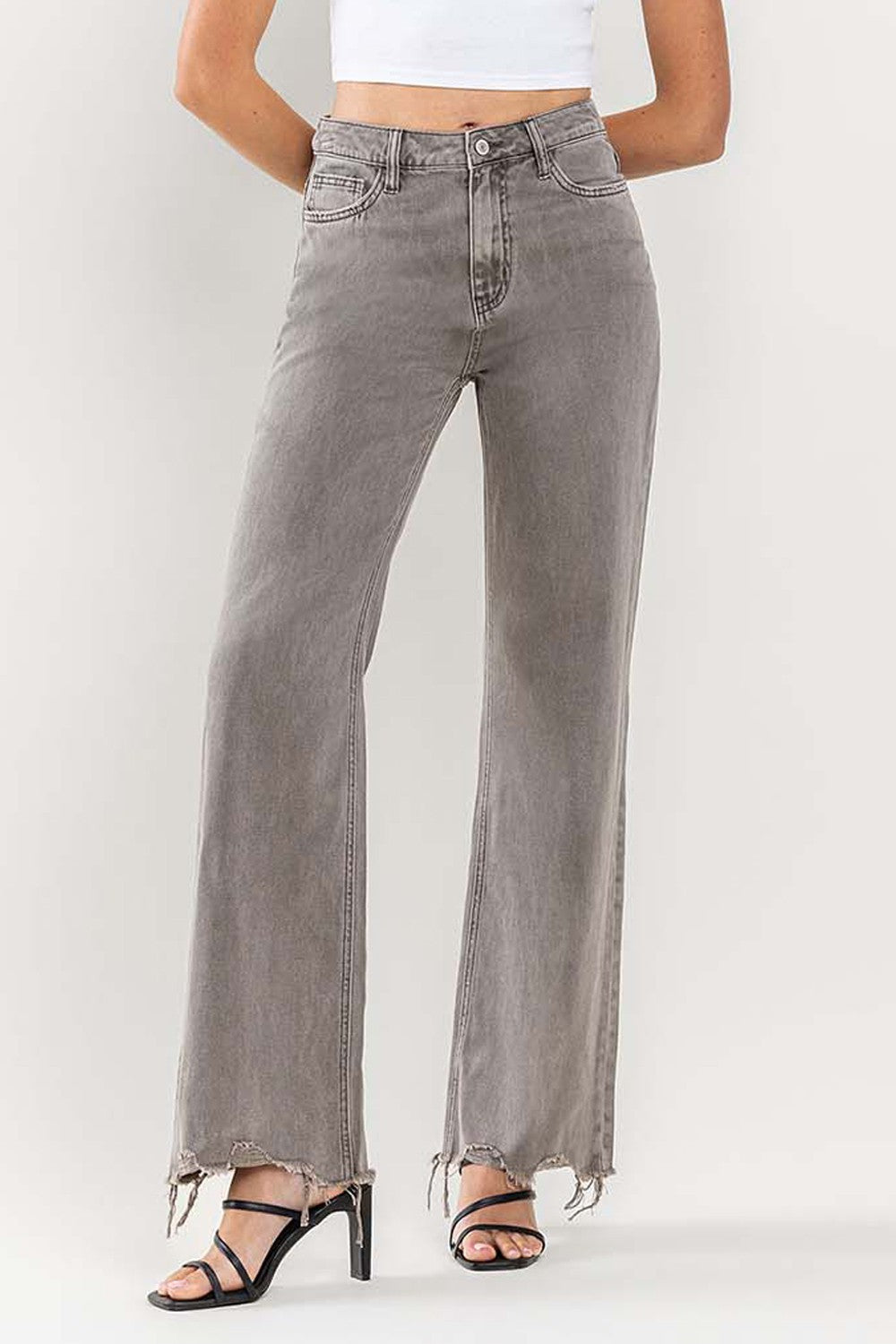 Leslie 90's Vintage Flare Jeans in Smokey Olive by Vervet by