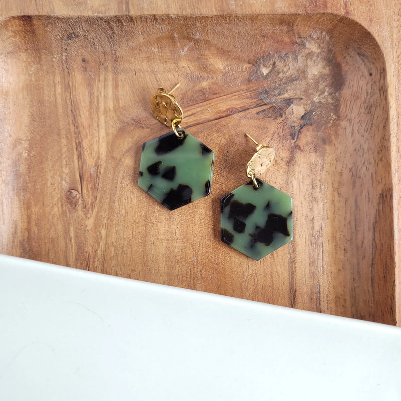 Roxy Olive Tortoise Earrings