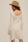 Penelope Puff Shoulder Fit & Flare Sweater Dress by Hem & Thread
