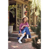 Andrea Mineral Washed Cotton Cable Knit Sweater Cardigan in Fuchsia