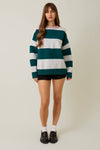 Kristen Long Sleeve Crew Neck Stripe Sweater