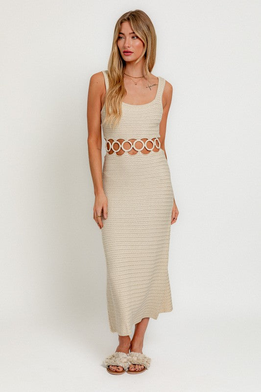 Gloria Crochet Sleeveless Midi Dress