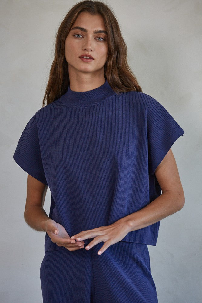 By Together Leonie Knit Top in Navy
