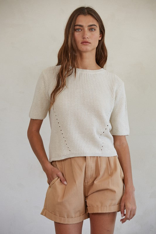 Carrie Sweater Top in Natural