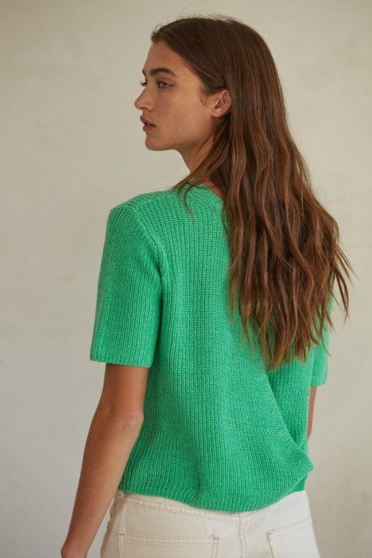 Carrie Sweater Top in Green