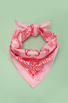 Paisley Pink Silky Bandana Scarf