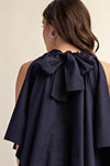 Evangeline Bow Back Sleeveless Top in Navy