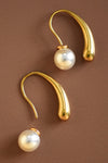 Waterproof Non-Tarnish 18K Dipped Pearl Hoops