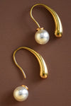 Waterproof Non-Tarnish 18K Dipped Pearl Hoops