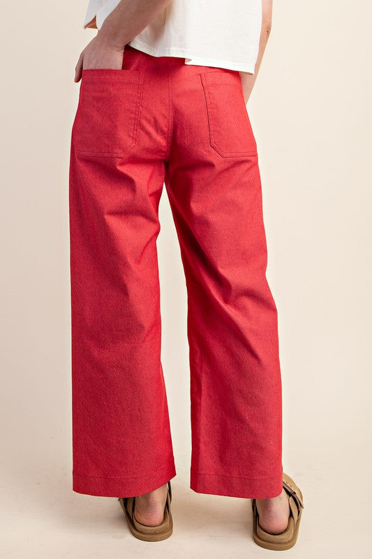 Paula Cropped Ankle Pant in Raspberry