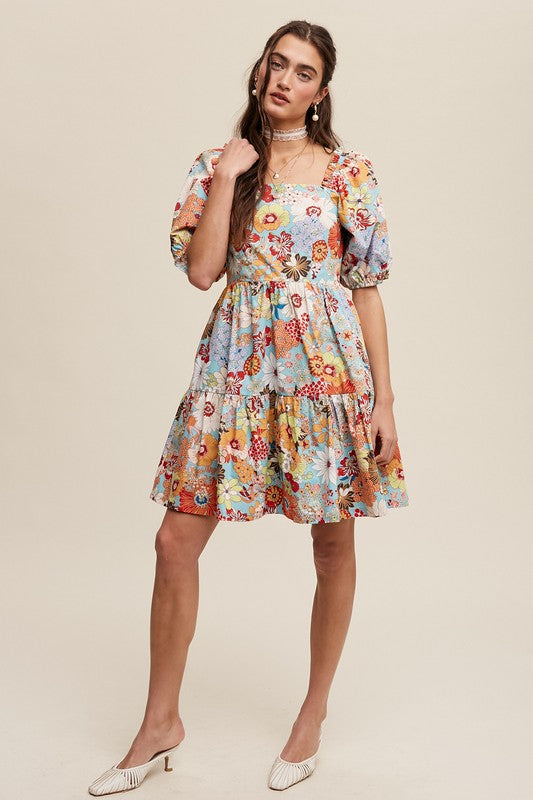 Anne Floral Poplin Dress