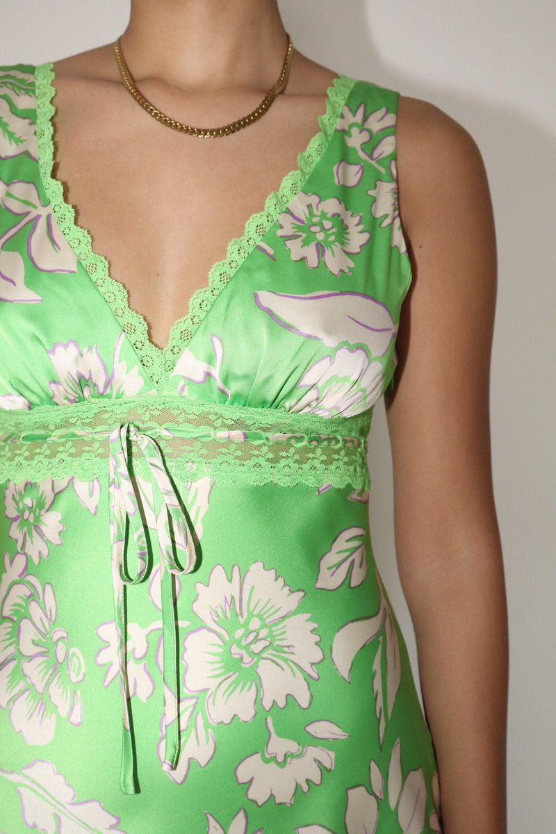 Polly Plants Print Satin Mini Dress by Bailey Rose