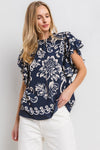 Florence Floral Print Ruffled Sleeve Blouse
