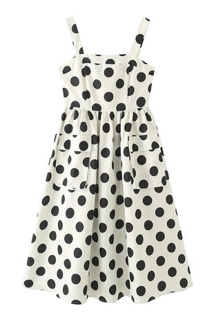 Naomi Polka Dot Sleeveless A-Line Dress