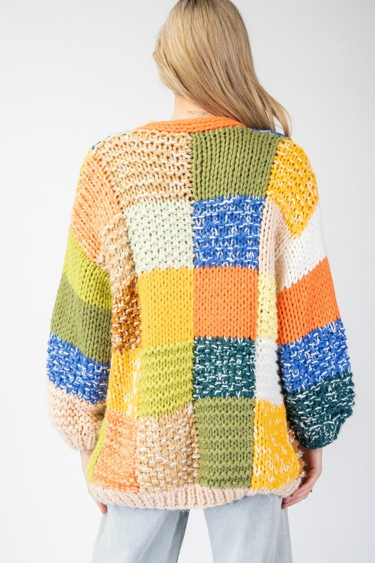 Polly Color Block Knit Cardigan