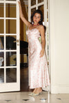 Tulip Print Satin Bias Cut Maxi Dress by Bailey Rose