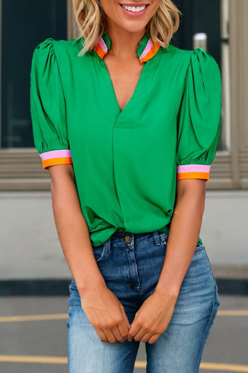 Katie Trimmed Out Short Sleeve Top