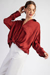 Brianna Long Sleeve Blouse With Front Gathering