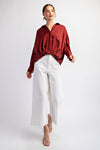 Brianna Long Sleeve Blouse With Front Gathering