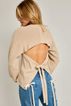 Janet Bow Back Short Sleeve Sweater Top