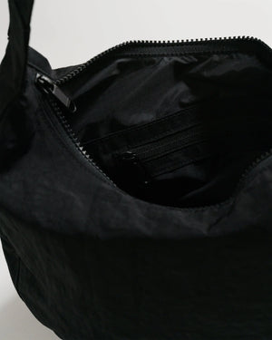 Medium Nylon Crescent Bag in Black by Baggu