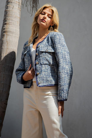 Whitney Pinstriped Sleeveless Vest Top in Navy