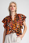 Jenna Printed V-Neck Blouse