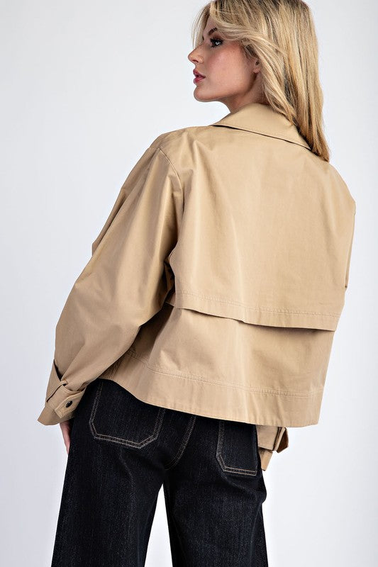 Sandra Cropped Trench Coat Jacket