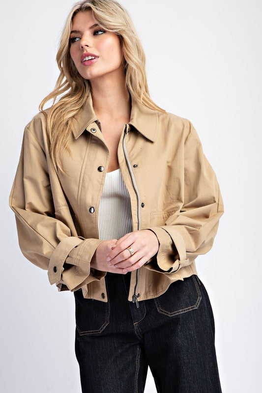 Sandra Cropped Trench Coat Jacket