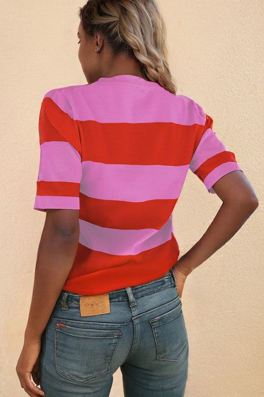 Lyla Stripe Elevated Knit T-Shirt