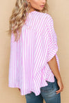 Darla Pink Stripe Dolman Oversized Shirt