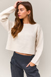 Jennifer Bow Detail Cable Knit Sweater in Cream