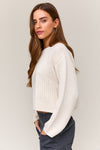 Tilley Long Sleeve Boat Neck Boxy Sweater Top