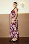 Bailey Wine Color Floral Mesh Lace Top Dress