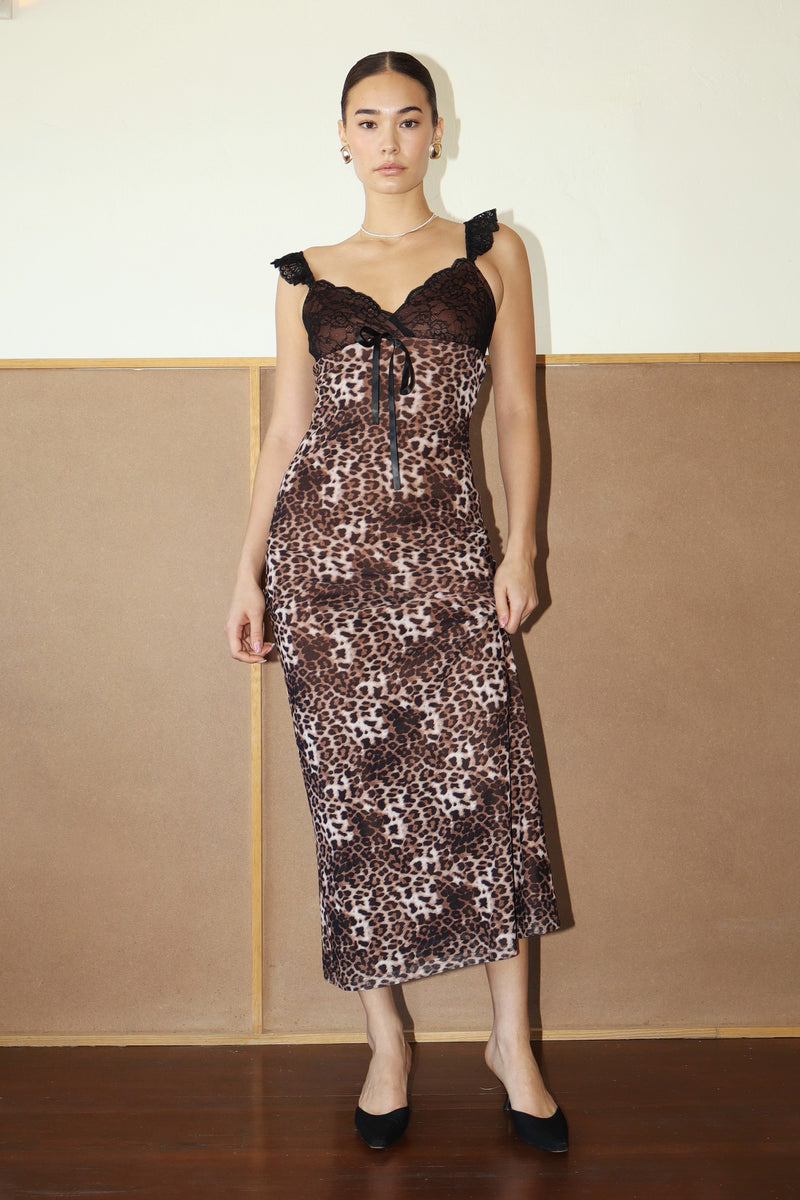 Bailey Leopard and Lace Dress