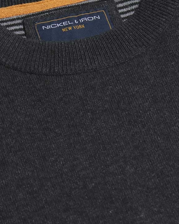 Keith Black Heather Crew Neck Sweater