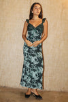 Bailey Deep Green Floral Mesh Lace Top Dress
