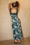 Bailey Deep Green Floral Mesh Lace Top Dress