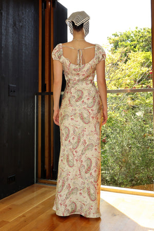 Lenora Paisley Print Satin Dress