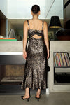 Angelina Metallic Black Leopard Print Dress